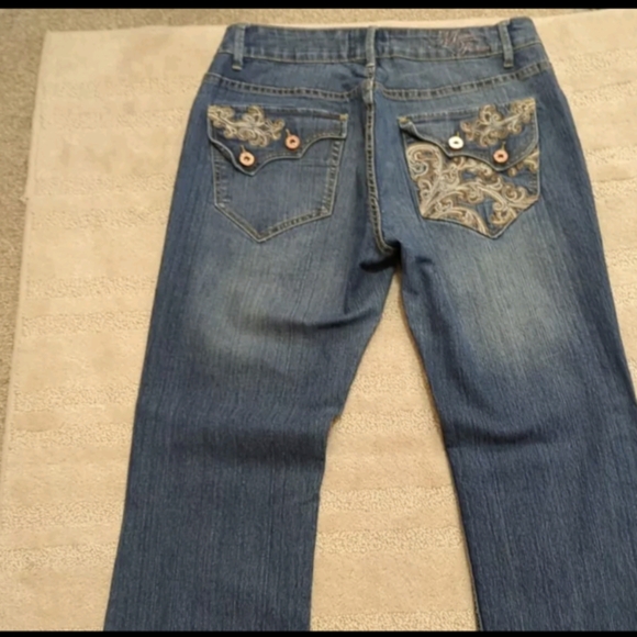 Mecca Femme USA Jeans Womens Vintage Straight Leg Size 13/14 Embroidered Denim - Picture 3 of 16